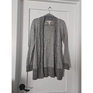 J.J. Always Gray Longline Cardigan Sweater Size S Y2K Whimsigoth Open Front